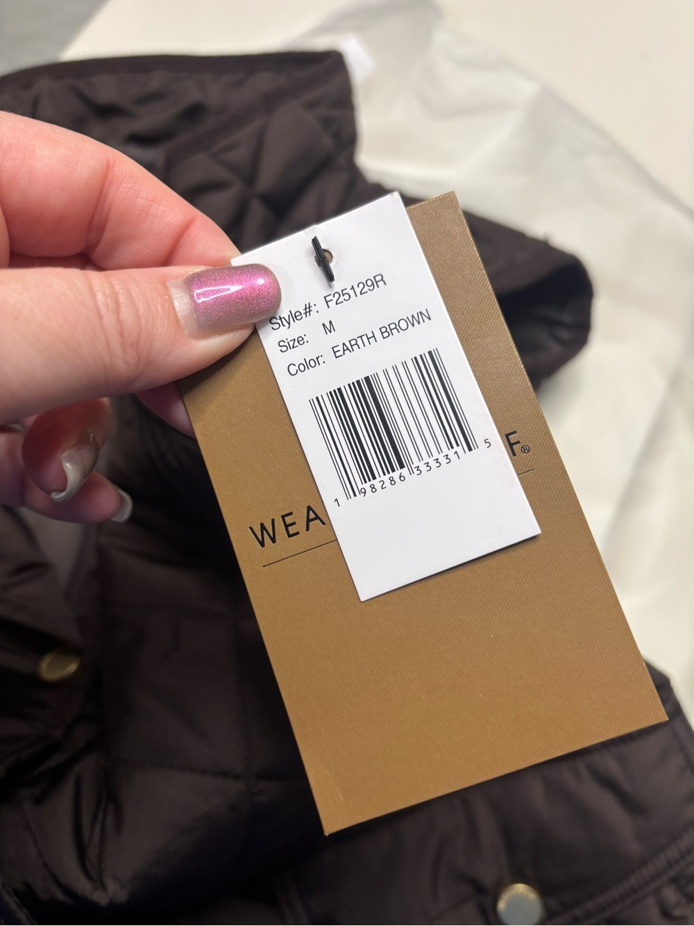Weatherproof Womens Quilted Puffer Vest Brown Gold Accent Size Medium New - Picture 5 of 7